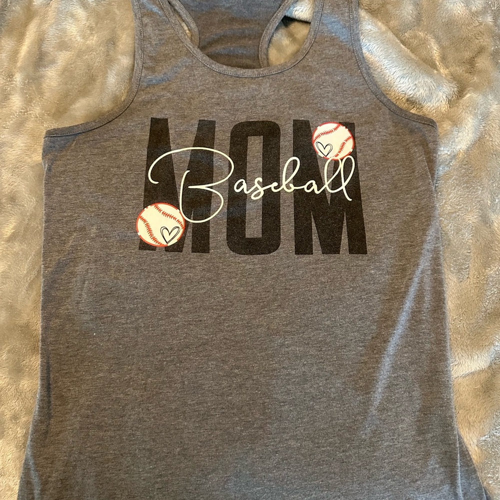 Gray Baseball Mom Tank Top - Size S